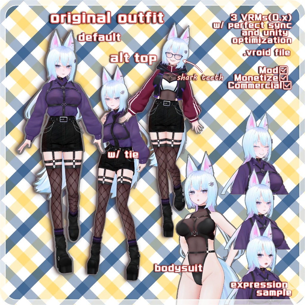 <<preview>><<adopt me>> fox girl 【キャラ販売/著作権譲渡】狐娘モデル 3D model adoptable