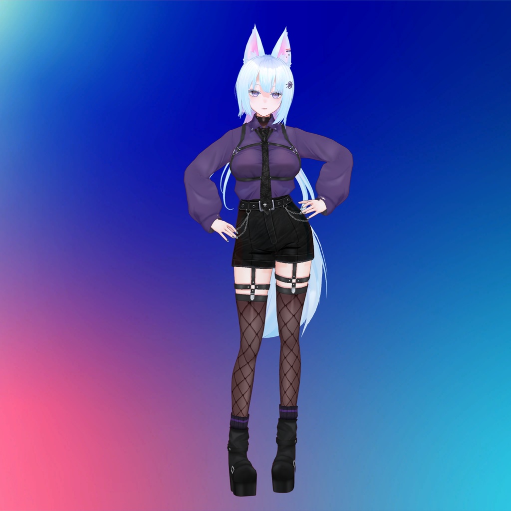 <<preview>><<adopt me>> fox girl 【キャラ販売/著作権譲渡】狐娘モデル 3D model adoptable