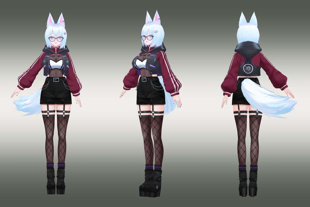 <<adopt me>> fox girl 【キャラ販売/著作権譲渡】狐娘モデル 3D model adoptable