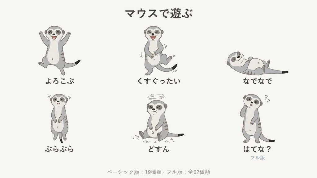 マンボリ - パソコンに住む、ちょっと大げさな見張り番ミーアキャット(Windows デスクトップペット)