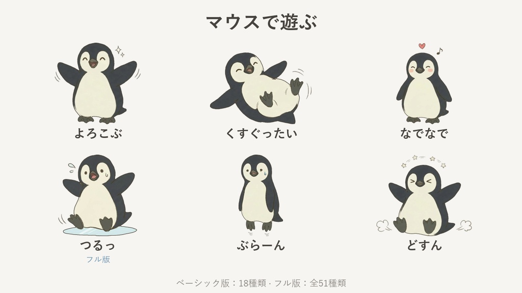 ミックリ - パソコンに住む、うっかり紳士のペンギン(Windows デスクトップペット)
