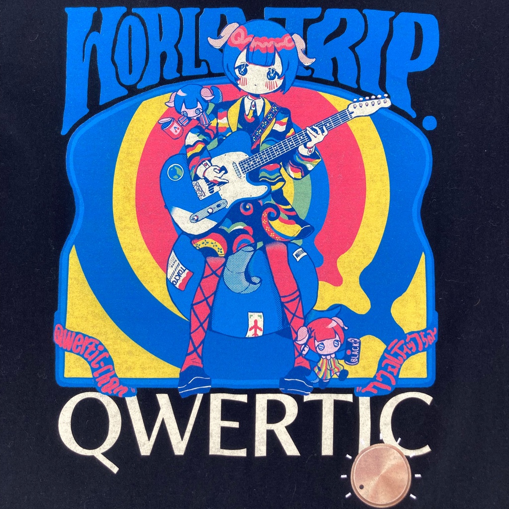 Qwertic Chan T-Shirt: あんころもちこ先生 Black