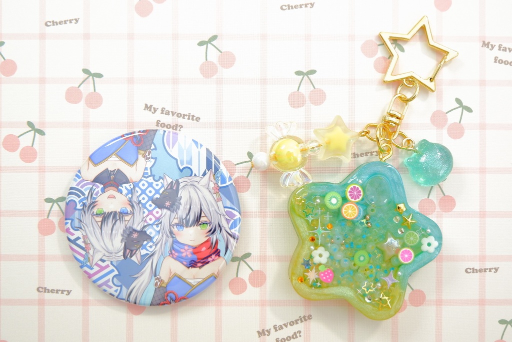 手作りレジンキーホルダー(星型)