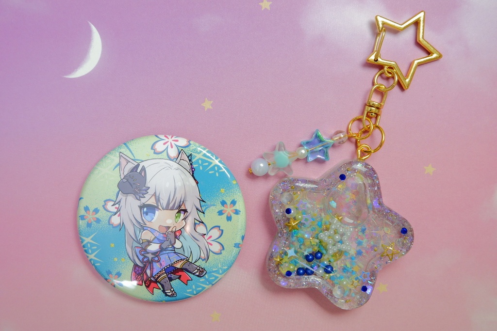 手作りレジンキーホルダー(星型)