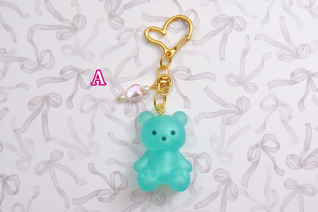 くまさんキーホルダーA（緑）
