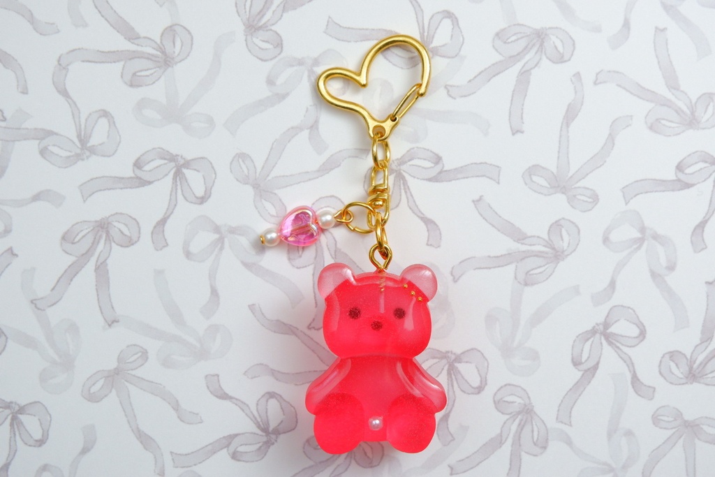 くまさんキーホルダーA(赤)