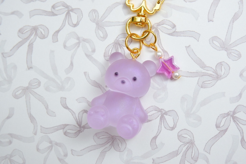 くまさんキーホルダーA(紫)