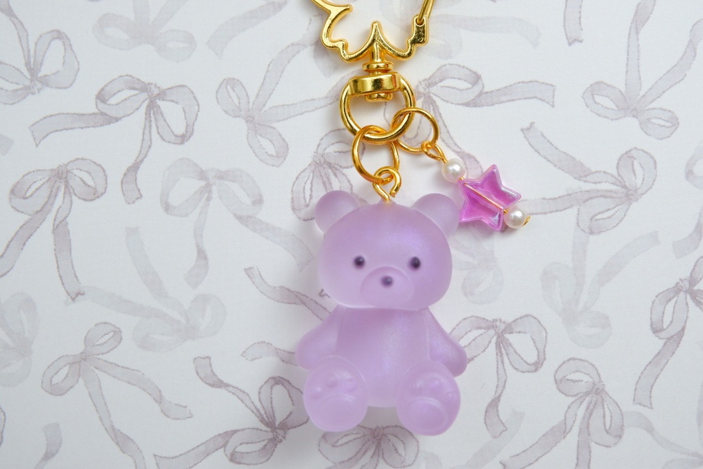 くまさんキーホルダーA(紫)