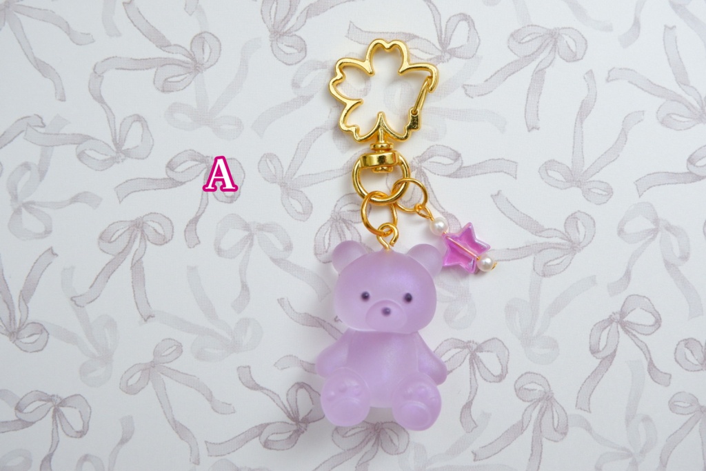 くまさんキーホルダーA（紫）