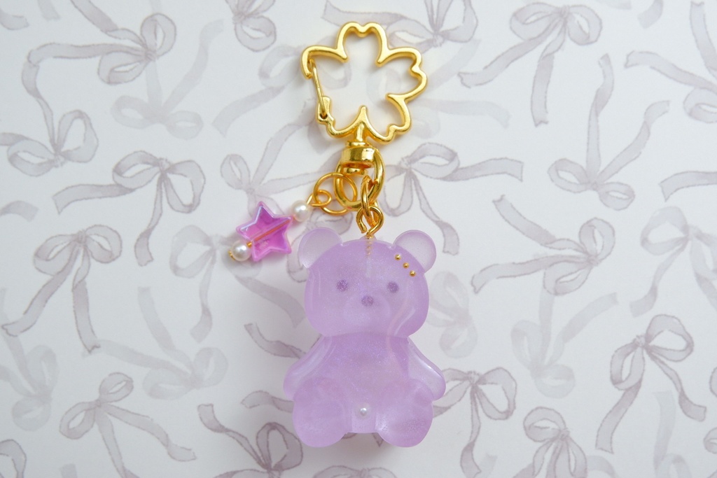 くまさんキーホルダーA(紫)