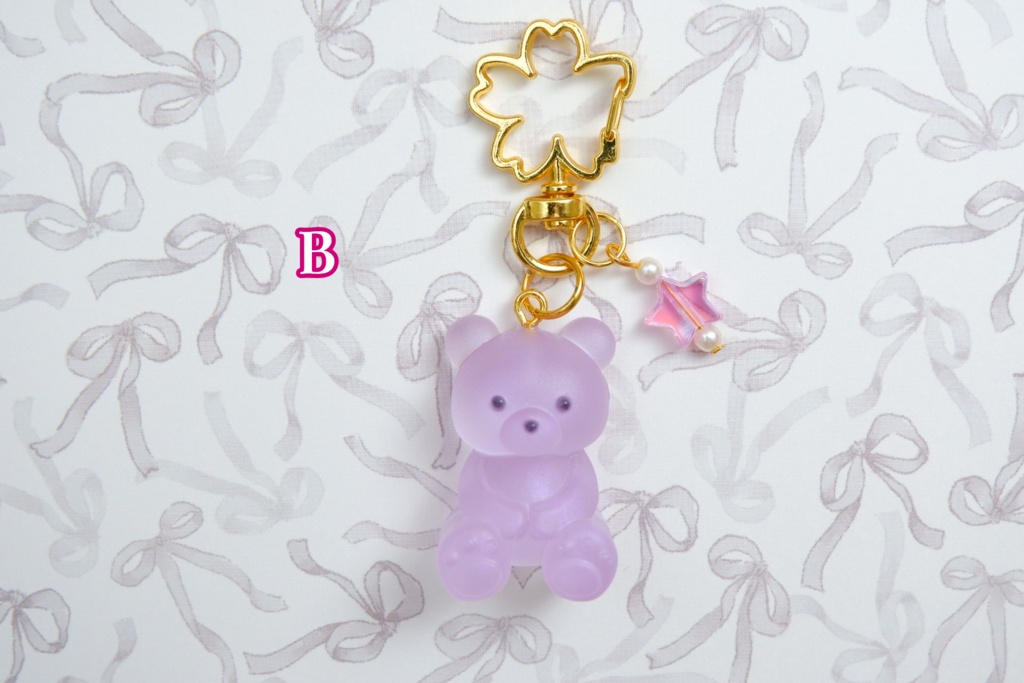くまさんキーホルダーB（紫）