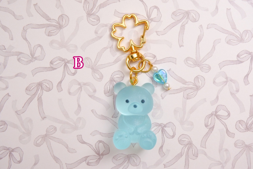 くまさんキーホルダーB（水色）