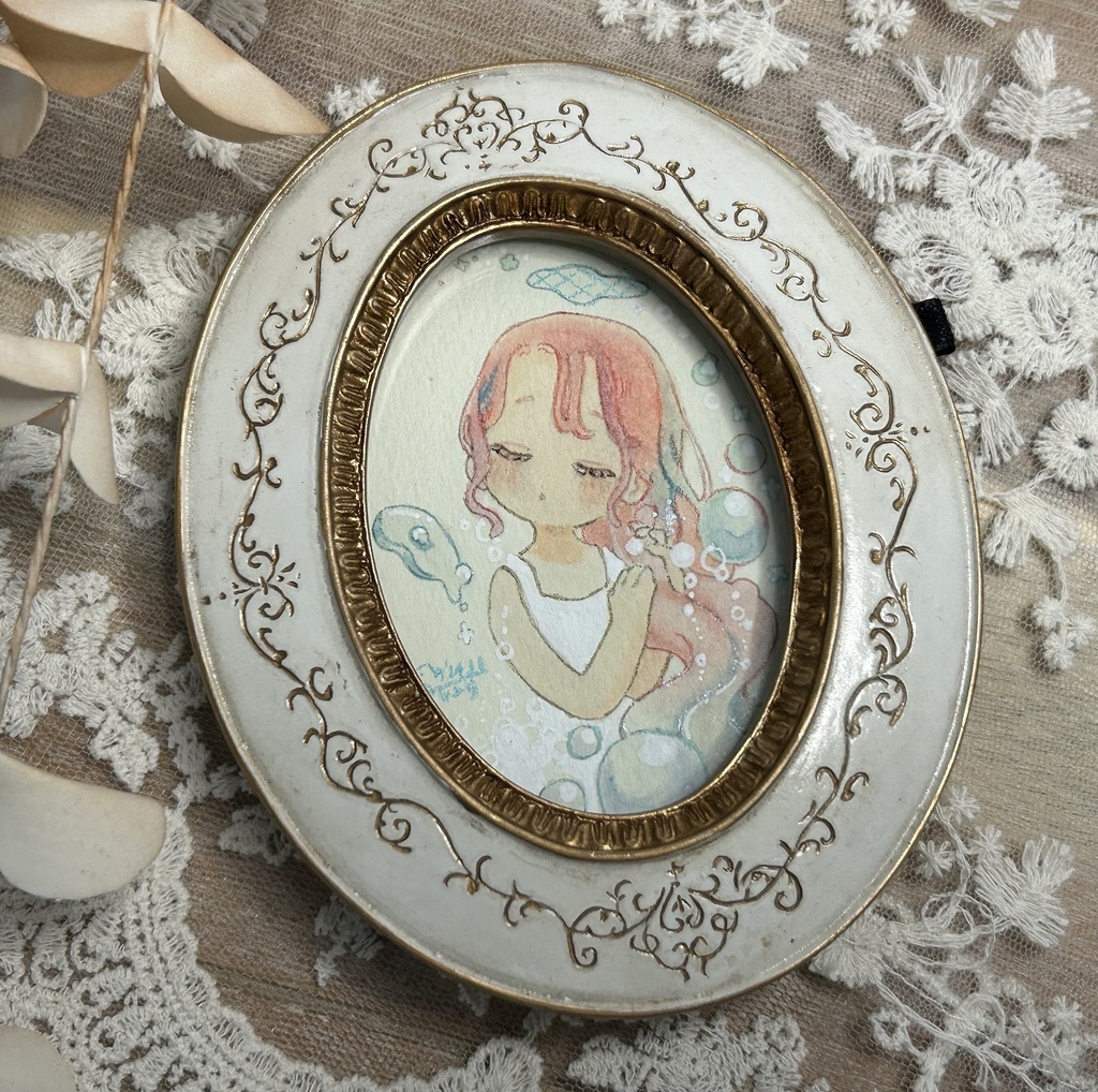 額装ミニ原画「泡にかえて 」