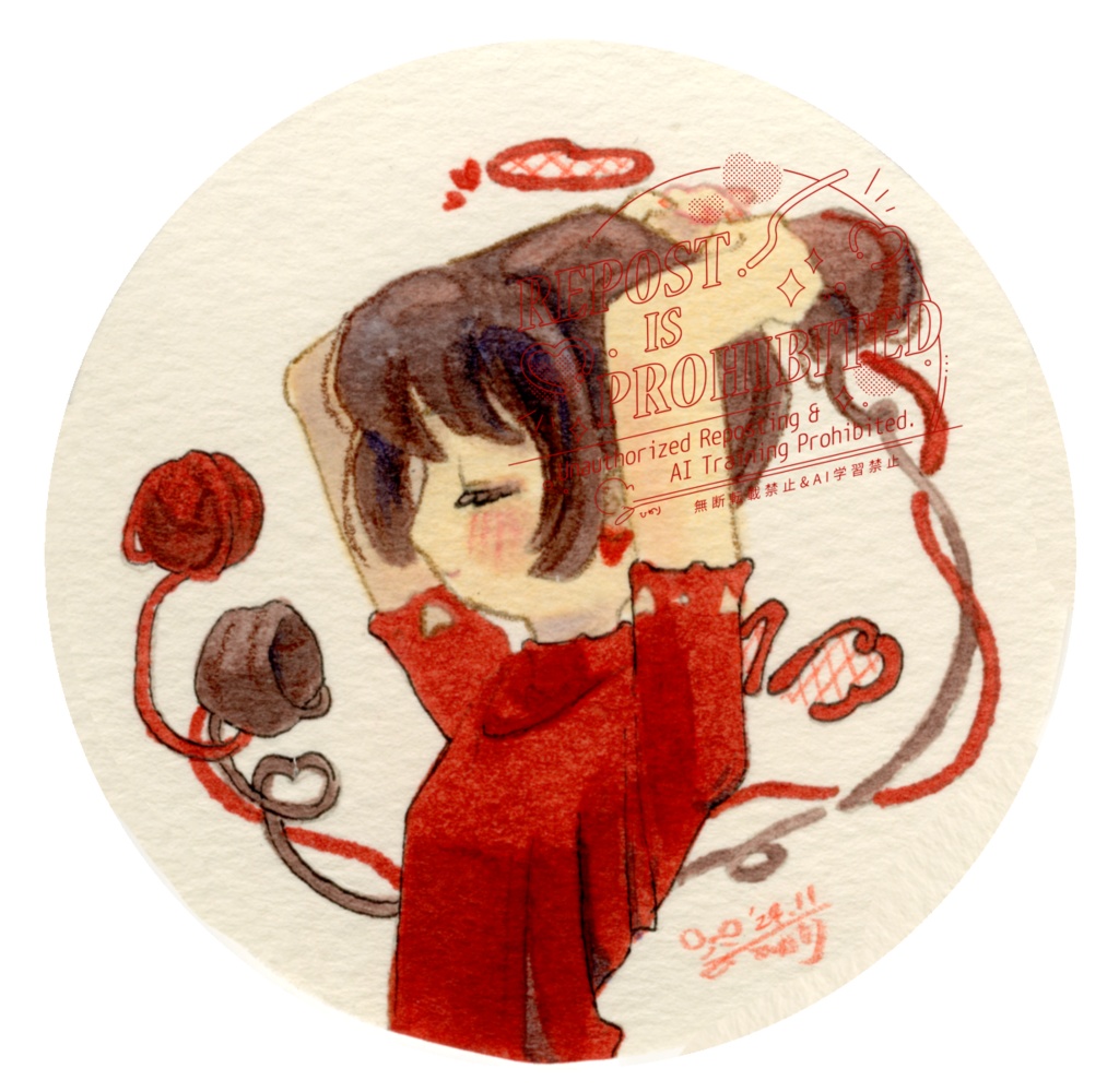 額装ミニ原画「想いを結う」