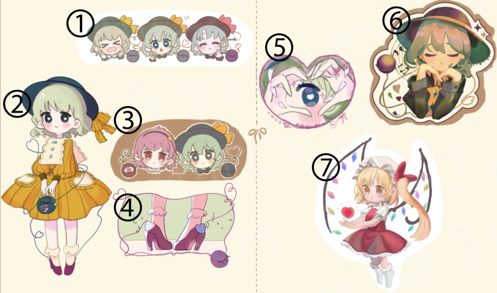 東方Project ステッカー(こいしちゃんたち)