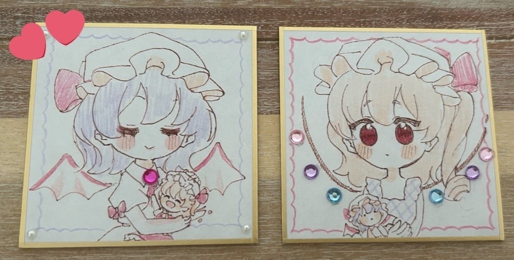 【豆色紙】こいしちゃん、レミフラちゃん【東方Project】