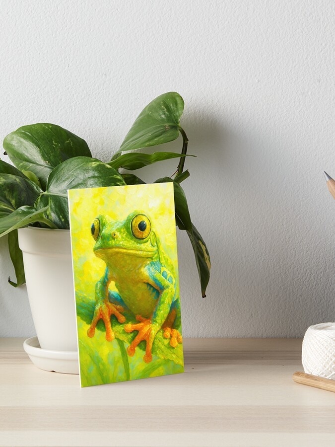 Yellow-Green Tropical Frog - Vibrant Art Print