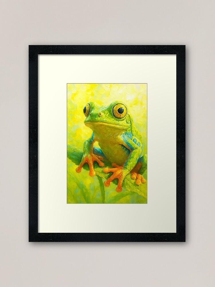 Yellow-Green Tropical Frog - Vibrant Art Print
