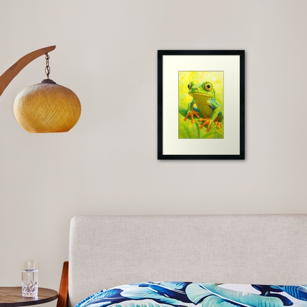 Yellow-Green Tropical Frog - Vibrant Art Print