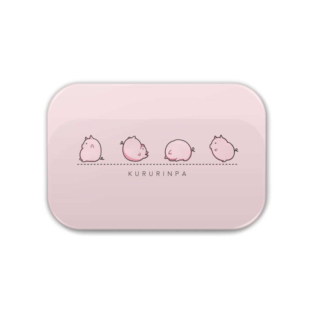 【くるりんぱ】缶バッジ(桃/緑/赤/藍)