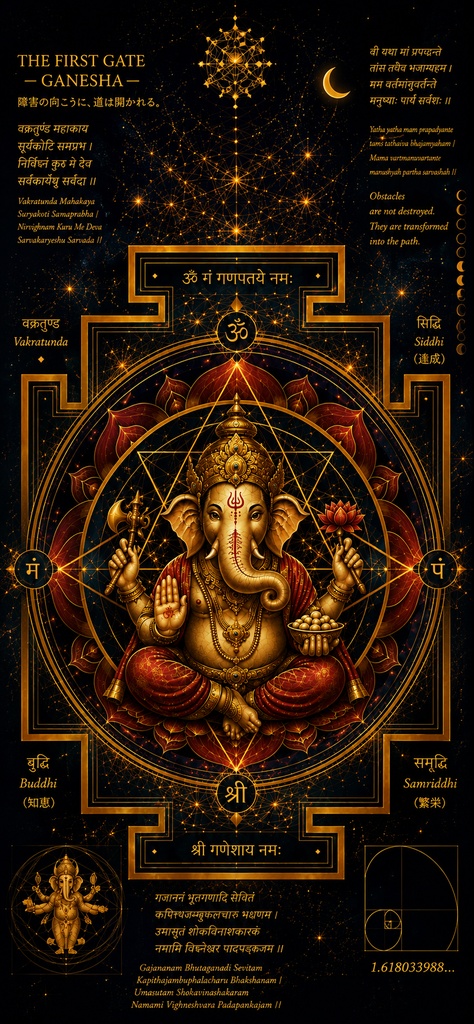 THE FIRST GATE — GANESHA|ガネーシャ×神聖幾何学 スマホ壁紙