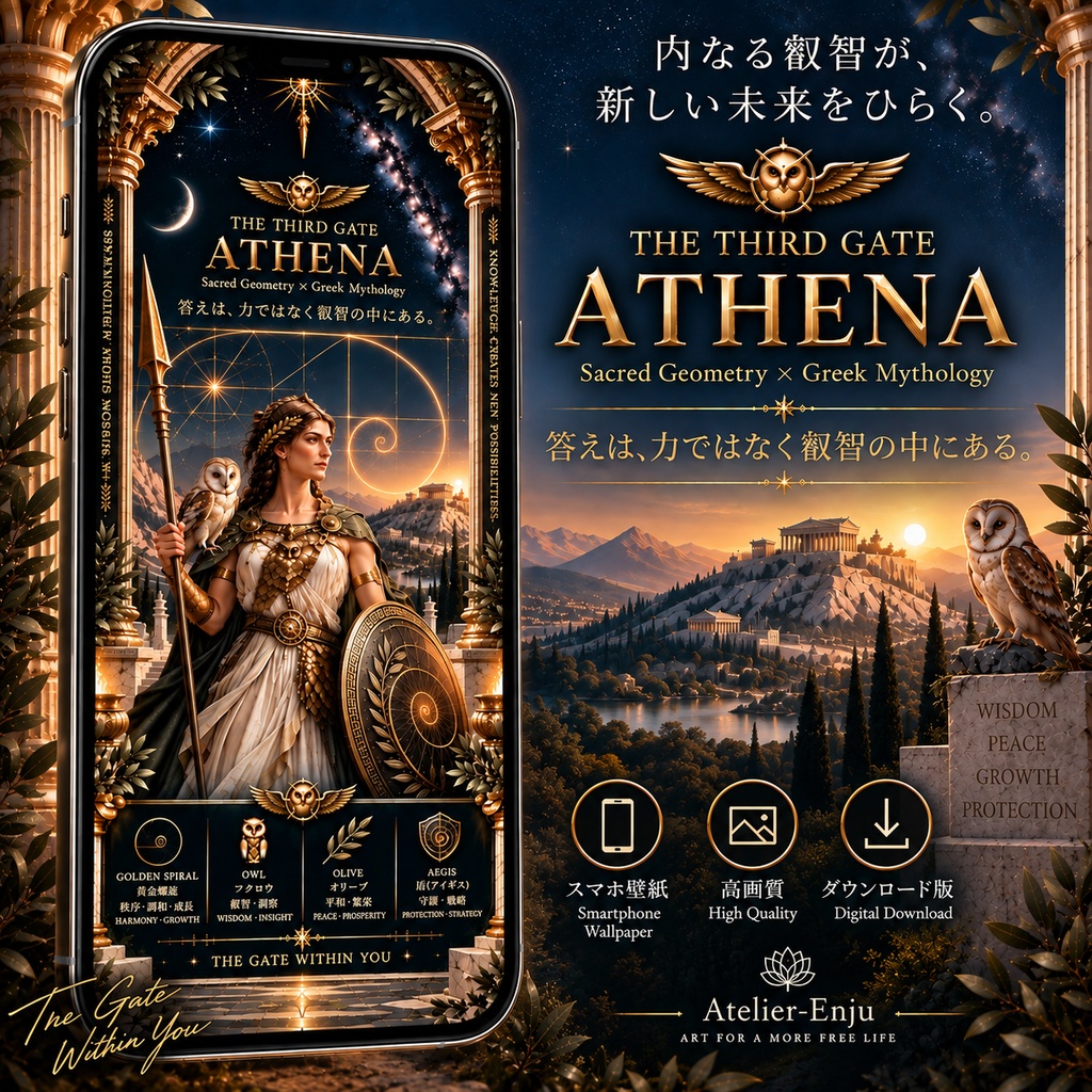 THE THIRD GATE — ATHENA|アテナ×神聖幾何学 スマホ壁紙