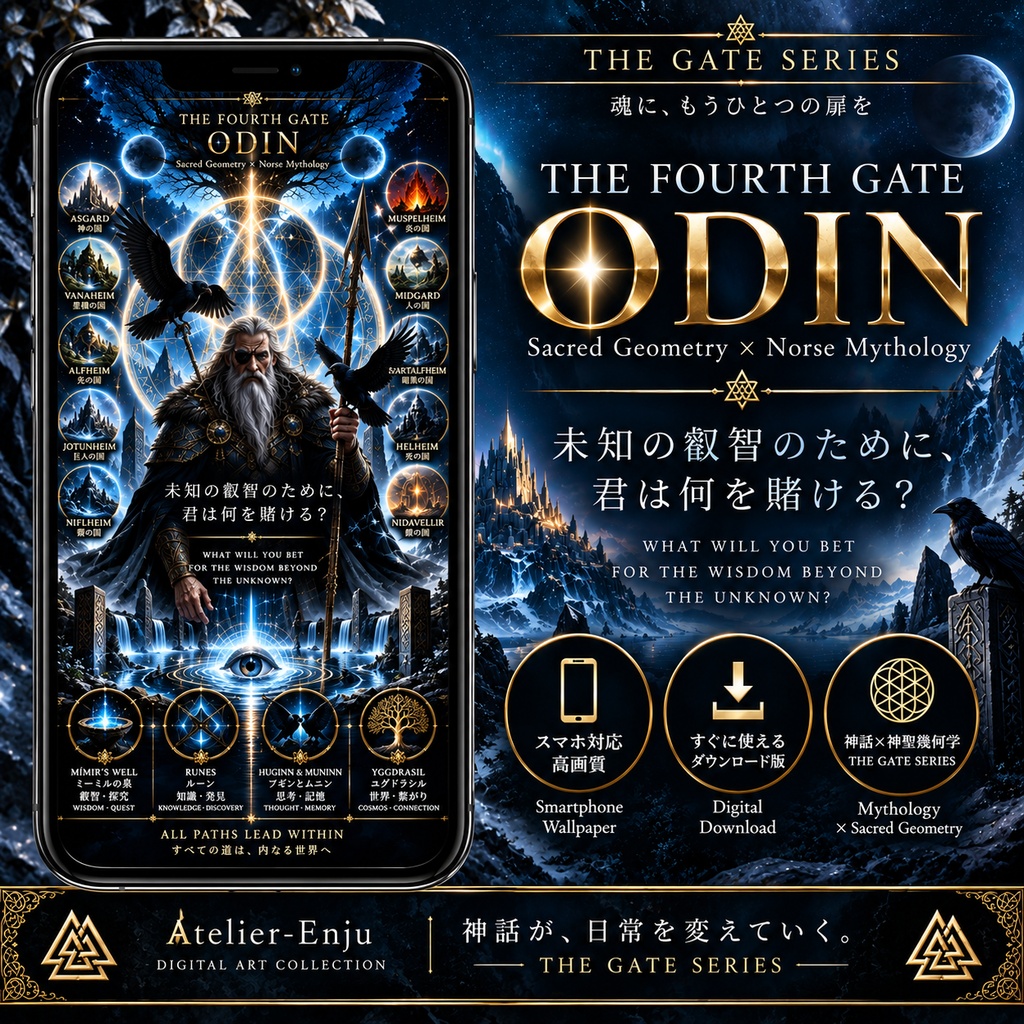 THE FOURTH GATE — ODIN｜オーディン×神聖幾何学 スマホ壁紙