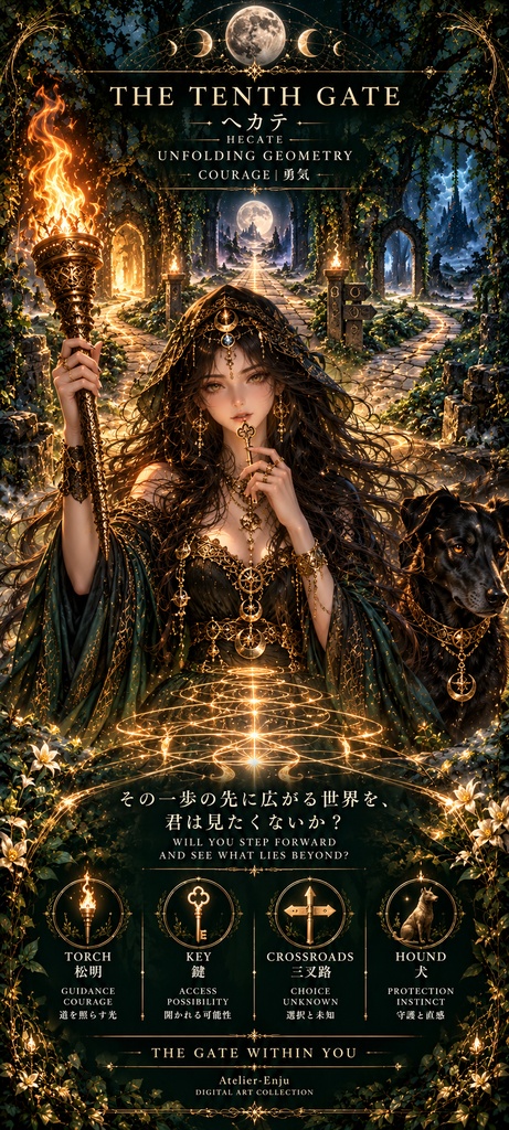 THE TENTH GATE — HECATE|ヘカテ×展開する幾何学 スマホ壁紙