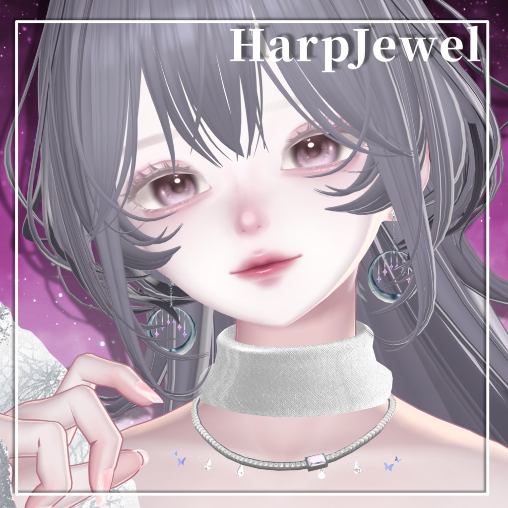 【HarpJewel】VRC想定 アクセサリー ピアス