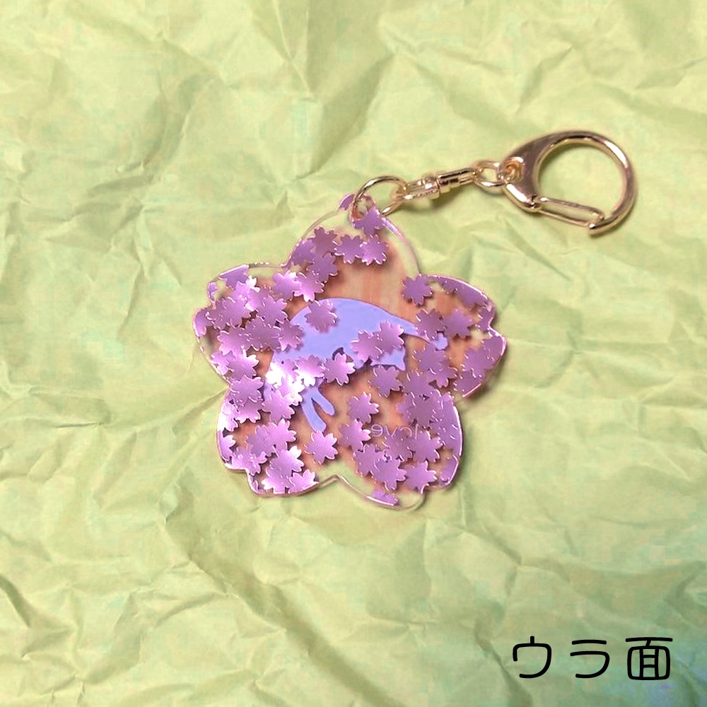 キーホルダー ミツバチねこ 桜 - 小物