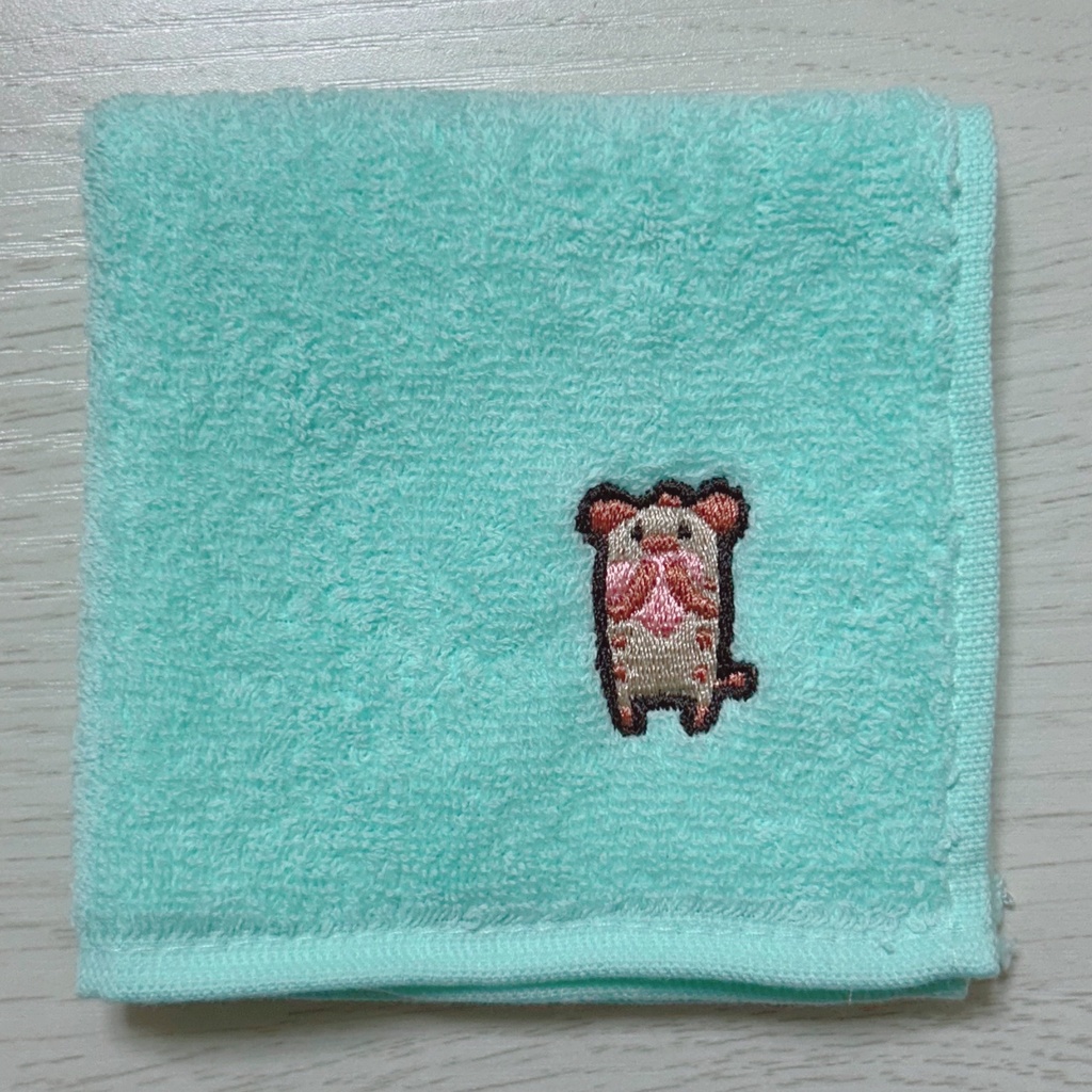 エナたろうワンポイント刺しゅうハンドタオル