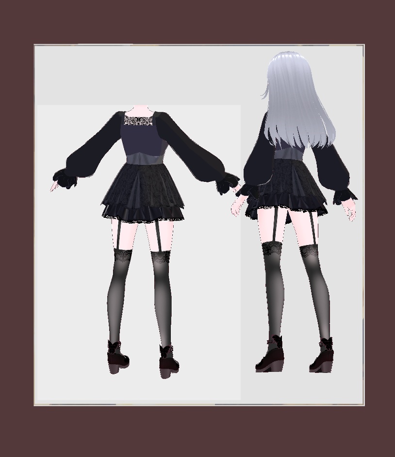 【VRoid】 新衣装テクスチャー ゴスロリ