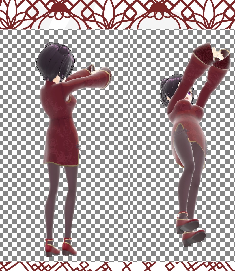 【VRoid】チャイナドレス 3カラーセット