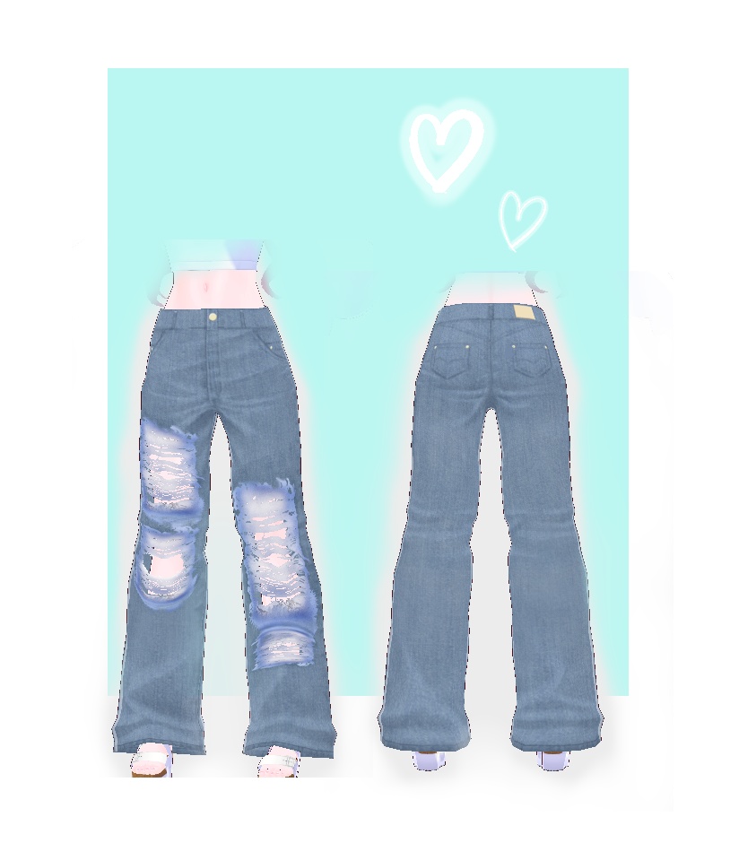 【VRoid】ダメージジーンズ 2ColorSet