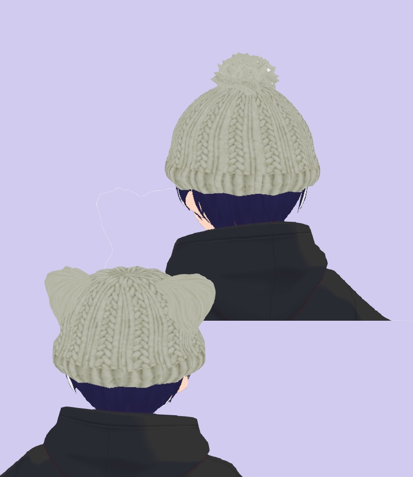 【VRoid】猫耳 ニット帽子