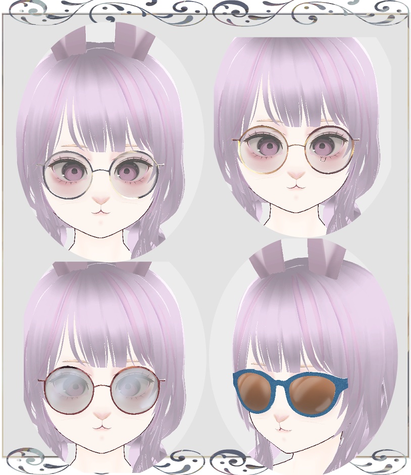 【VRoid】眼鏡 セット テクスチャー