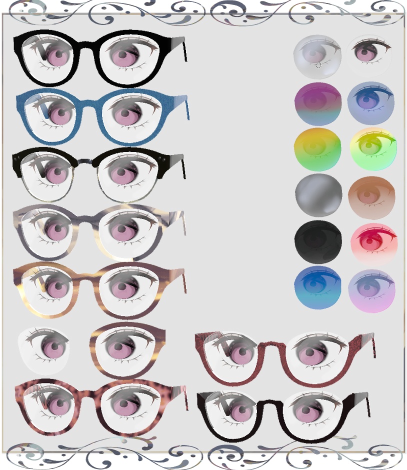 【VRoid】眼鏡 セット テクスチャー