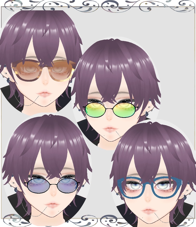 【VRoid】眼鏡 セット テクスチャー