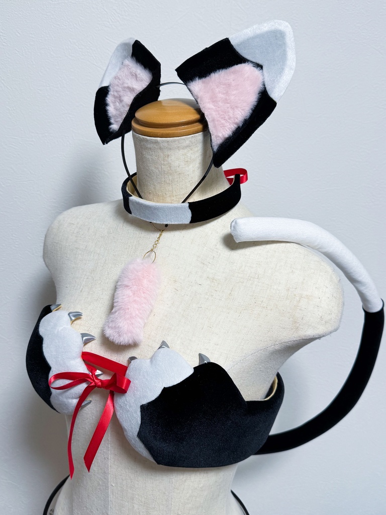 猫の手ビキニ*白黒猫セット*