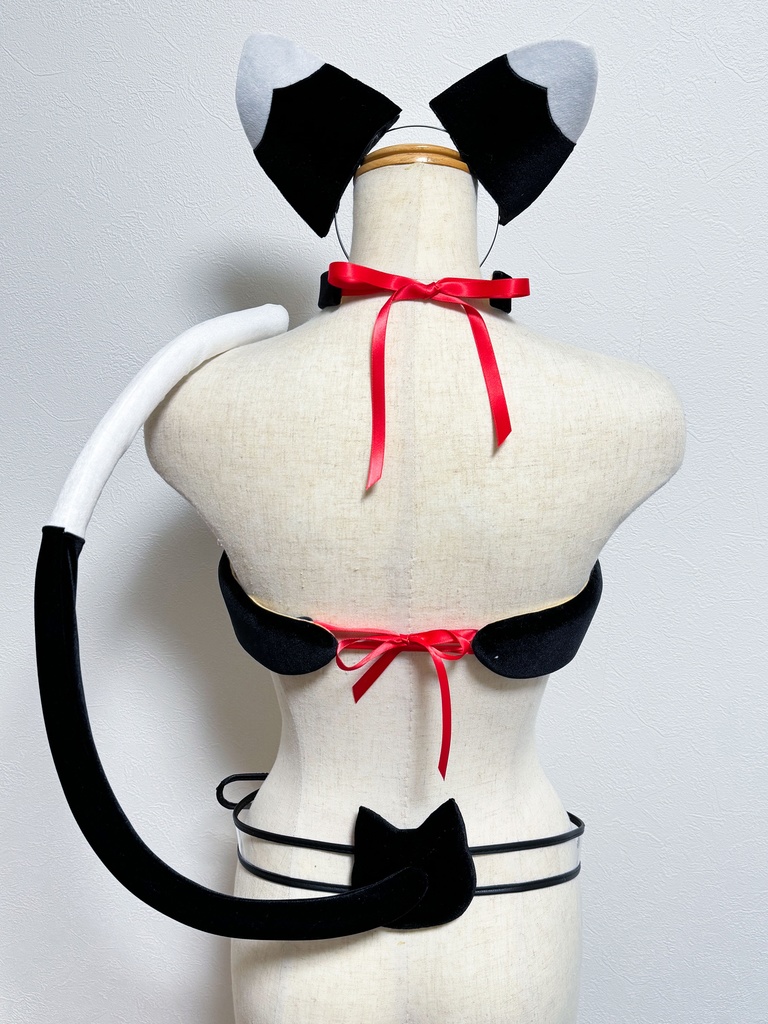 猫の手ビキニ*白黒猫セット*