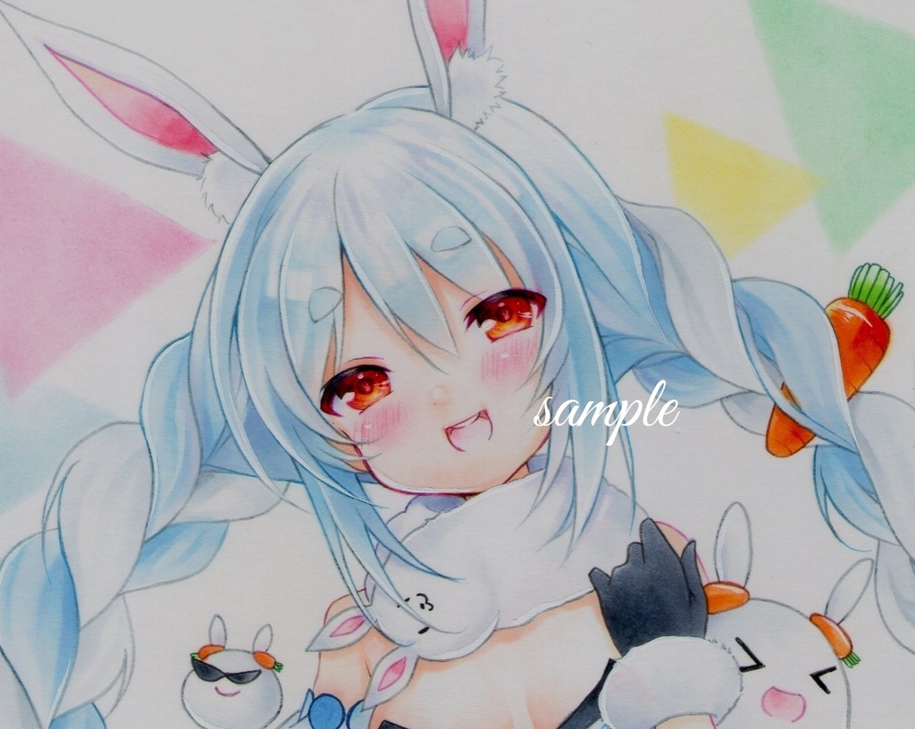 手描きイラスト ホロライブ 兎田ぺこら Nerori Booth原画販売 Booth