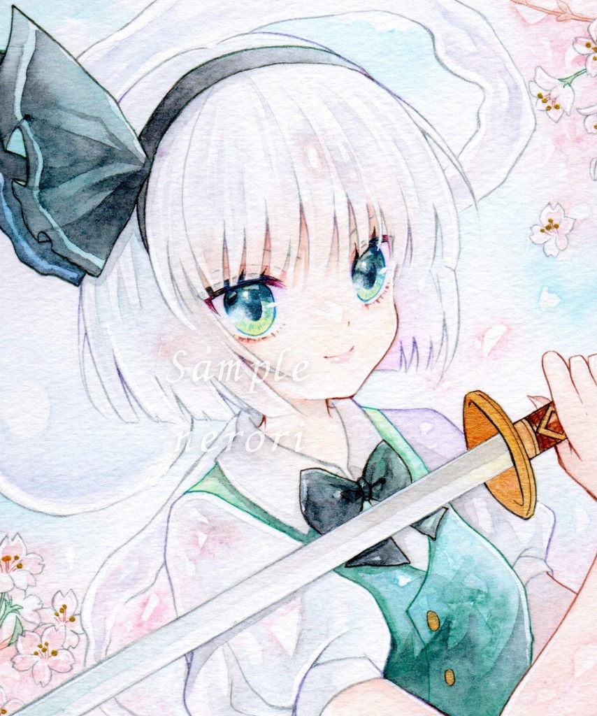 手描きイラスト アナログイラスト 東方Project 魂魄 妖夢