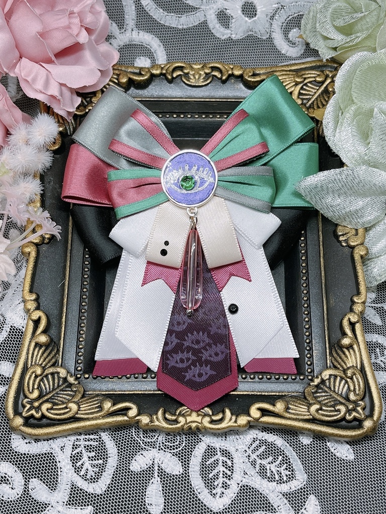【ジョー・力一】イメージリボンチャーム ブローチピンver.【ファンアートハンドメイド】