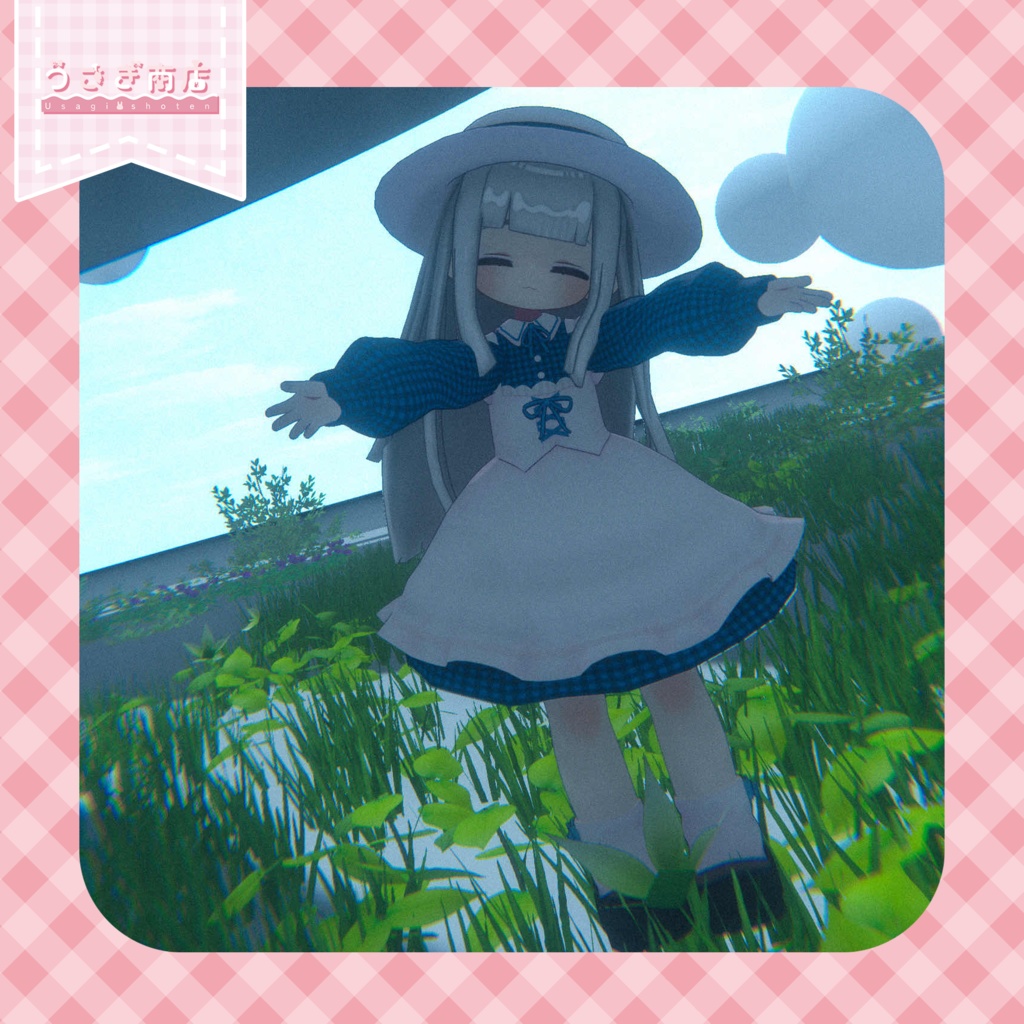 春風ギンガムワンピ【複数アバター対応】