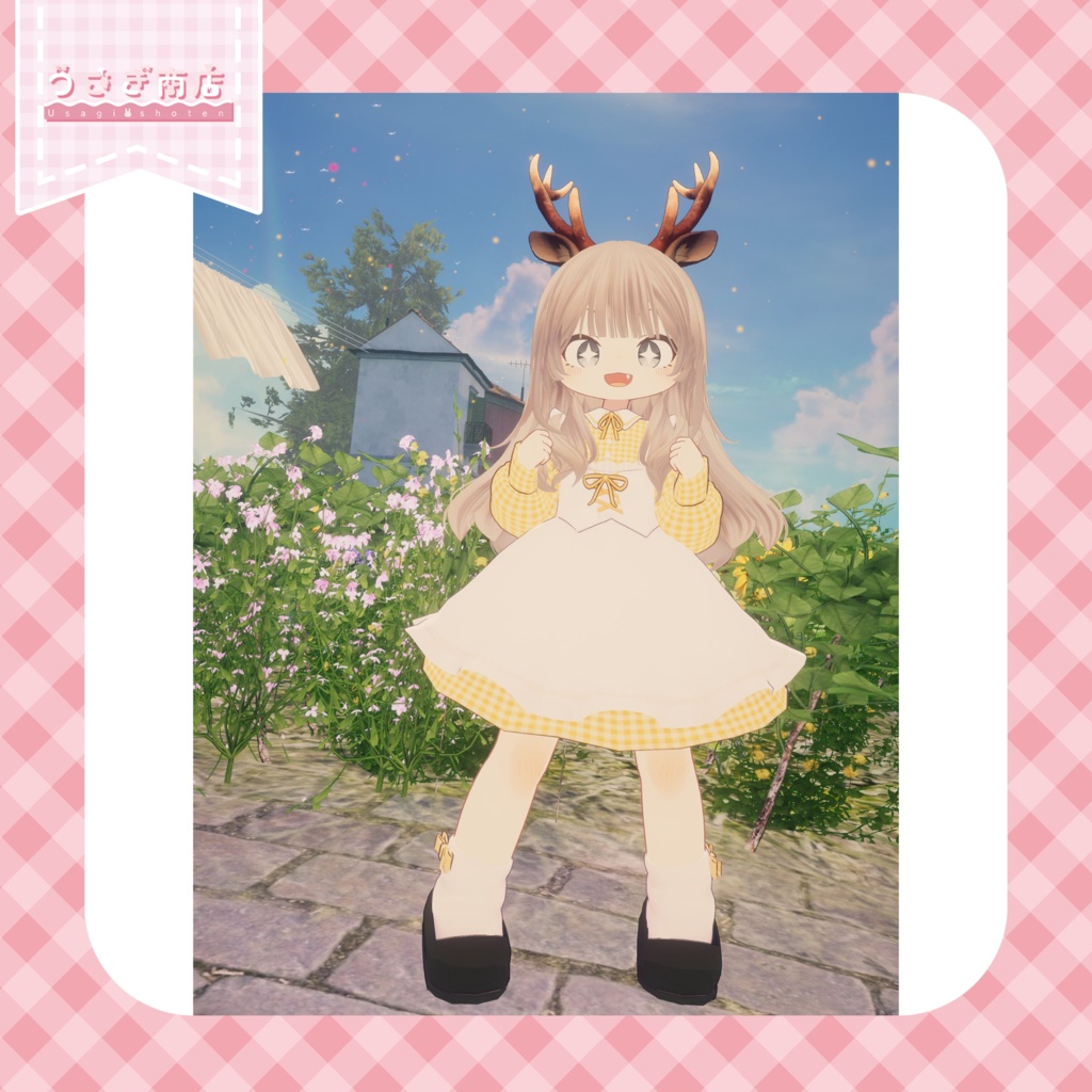 春風ギンガムワンピ【複数アバター対応】