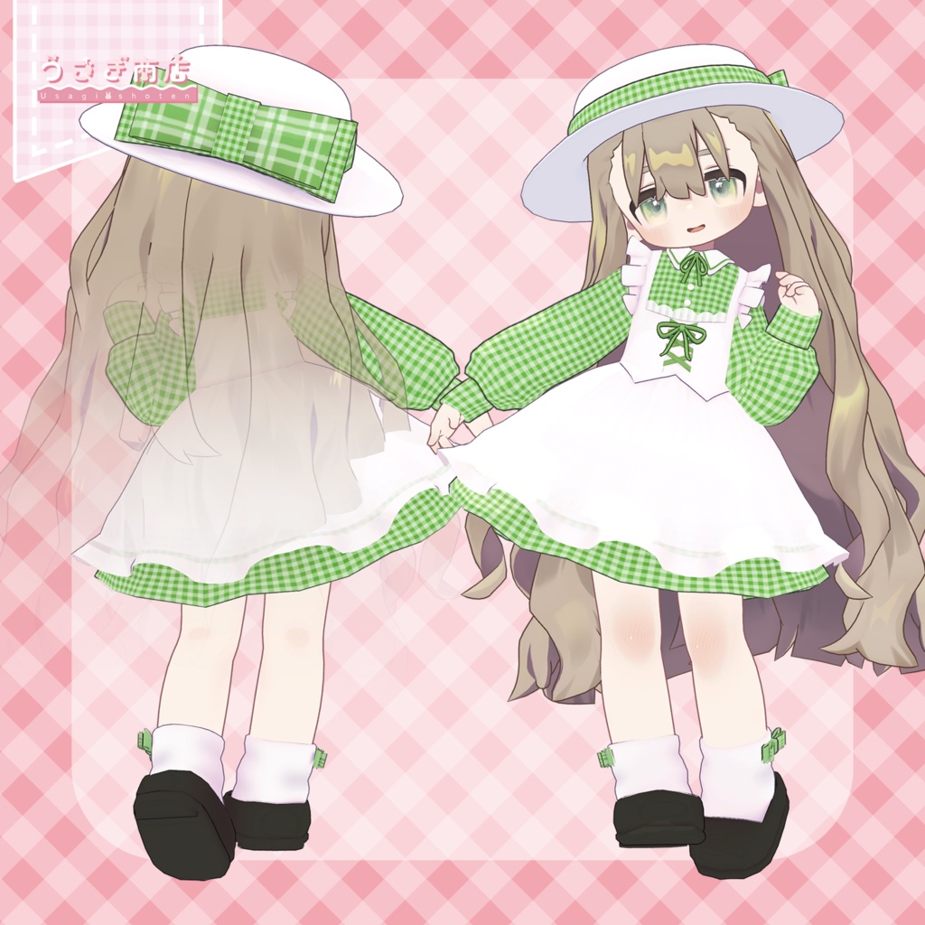 春風ギンガムワンピ【複数アバター対応】