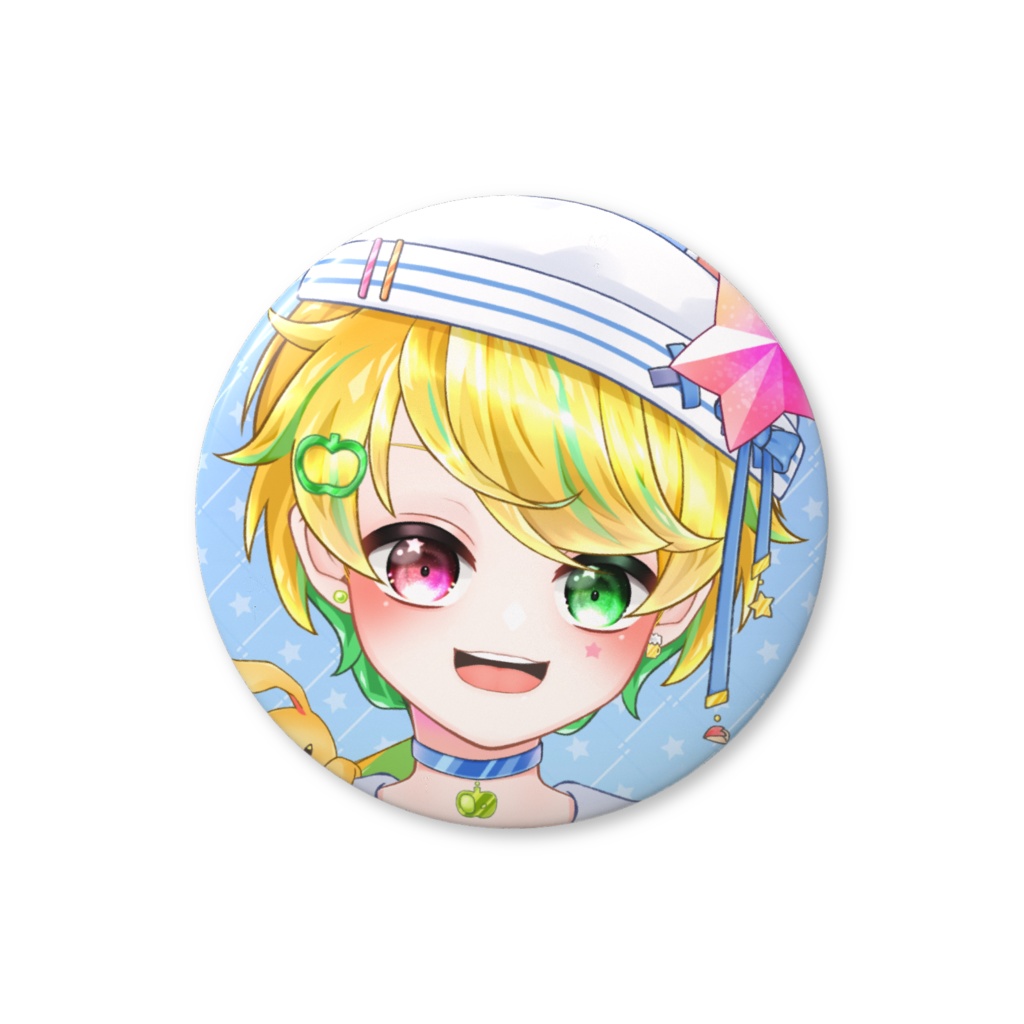 【ななはちななし】フェイス缶バッジ《白セーラー》