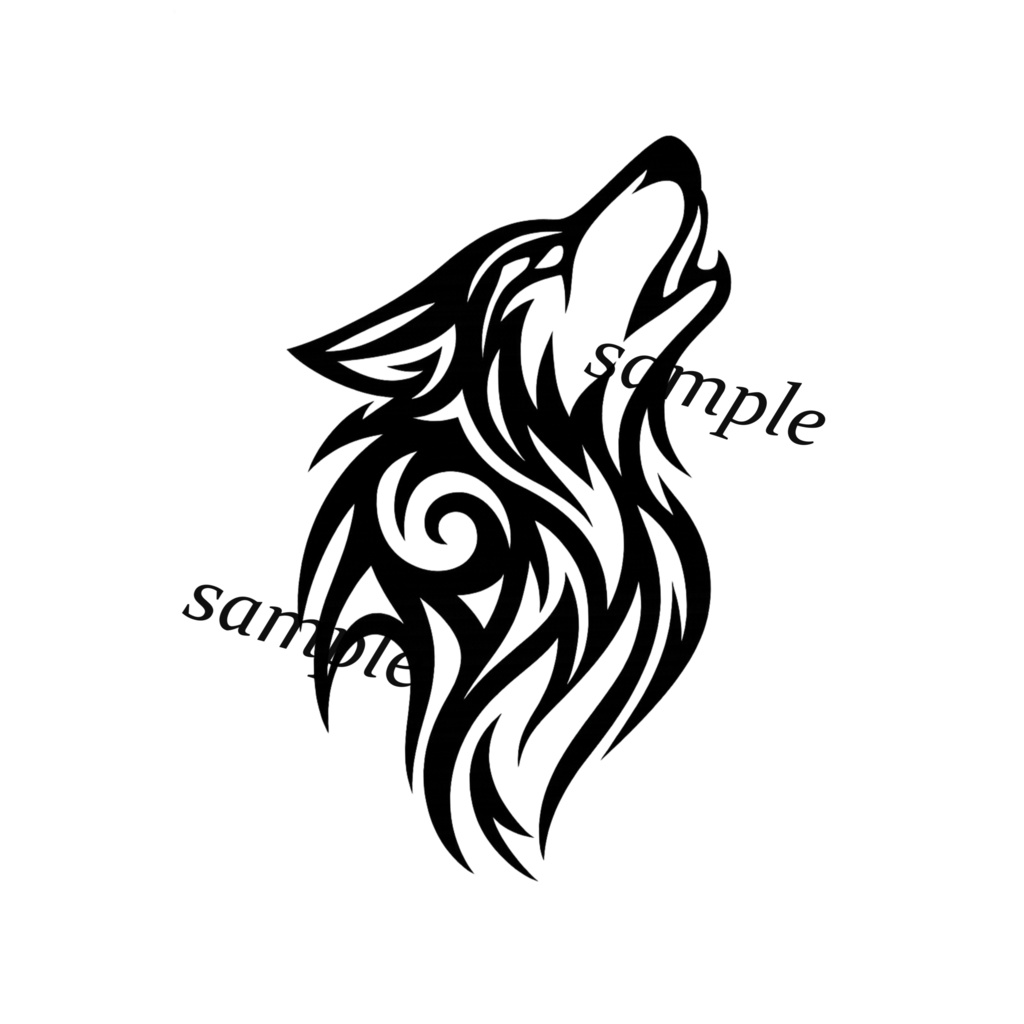 【VRC想定】【ワンポイントタトゥー】狼