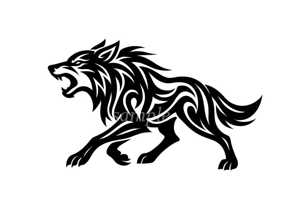 【VRC想定】【ワンポイントタトゥー】狼v2