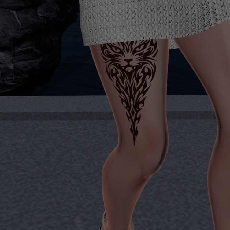 【VRC想定】【ワンポイントタトゥー】 Shadow Feline